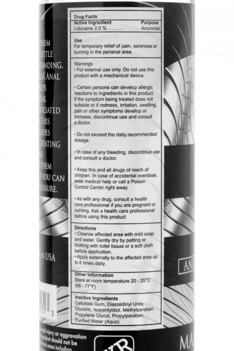 Master Series Ass Relax Desensitizing Lubricant - 4.25 oz